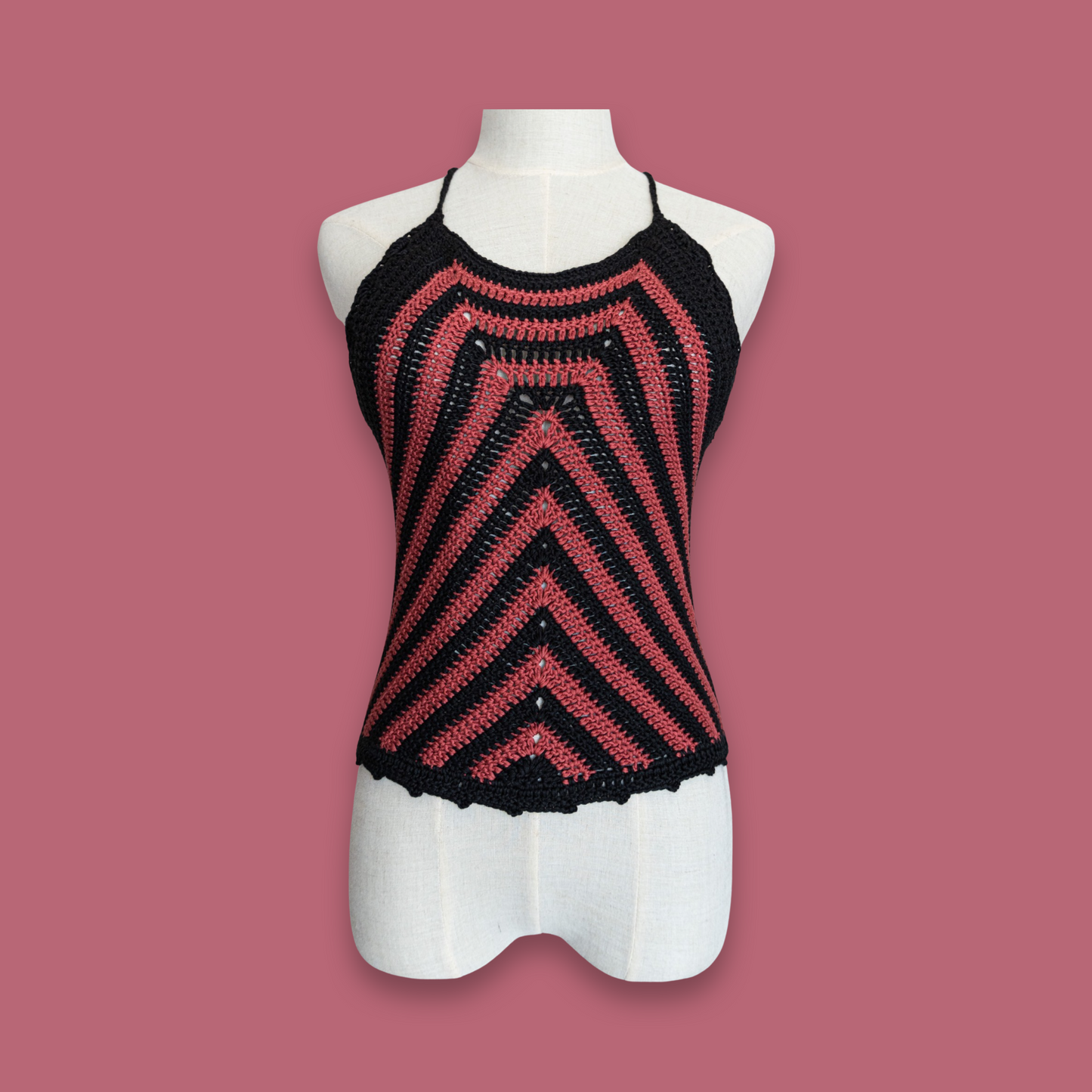 Crochet Top (Red & Black)