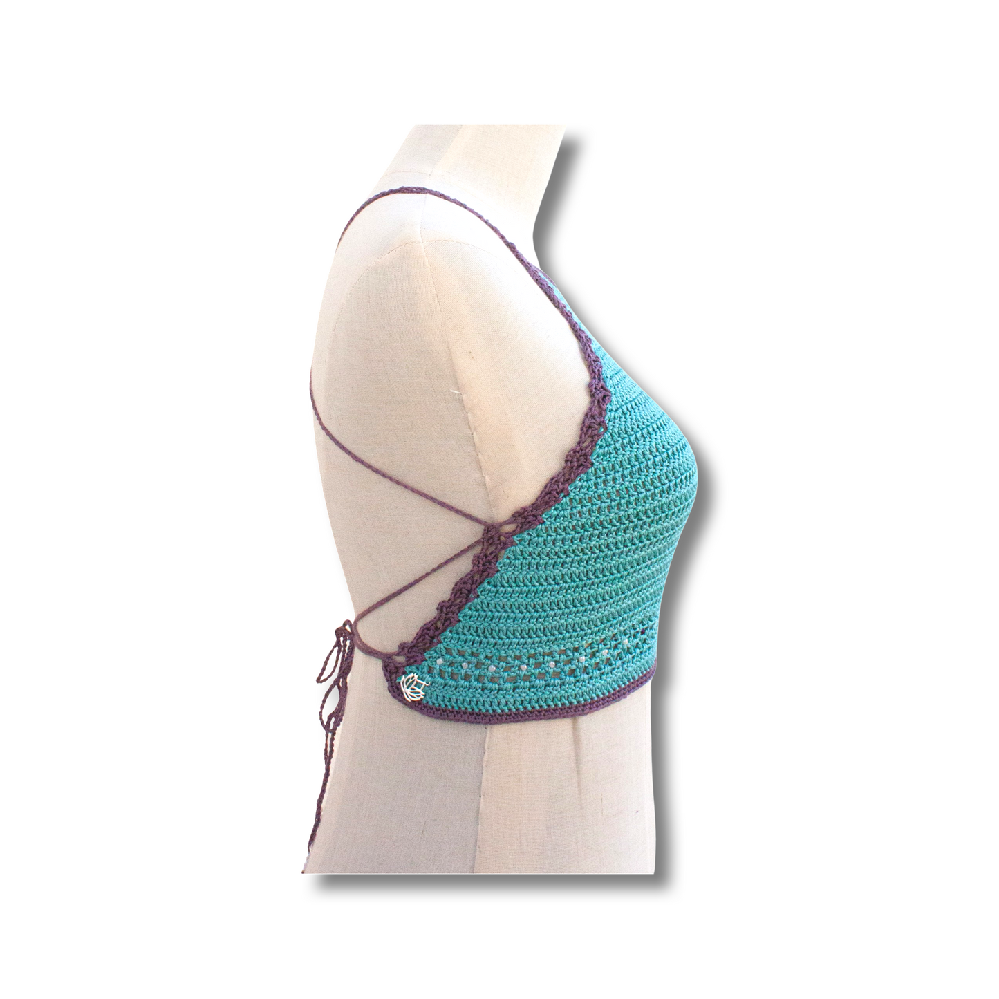 Crochet Crop Top (Turquoise and Purple)